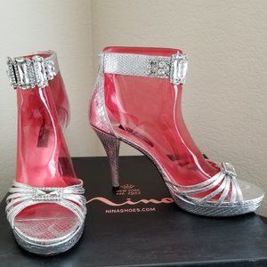 INC-International Concepts Silver Evening Heels